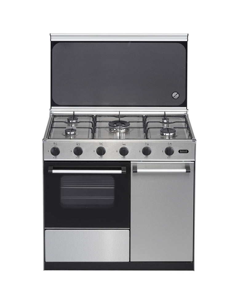ZUMAN FOGAO 86X90X55CM 5GAS BUT PORTA BOTIJA INOX FQ52002X