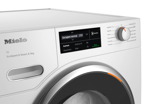 MAQUINA SECAR ROUPA MIELE TWL780WP ECOSPEED STEAM 9KG BRANCO LÓTUS