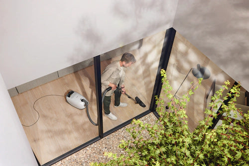 ASPIRADOR COM SACO MIELE GUARD M1 PARQUET FLEX BRANCO BRILHANTE