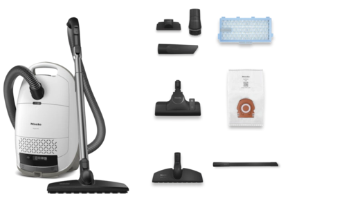 ASPIRADOR COM SACO MIELE GUARD M1 PARQUET FLEX BRANCO BRILHANTE