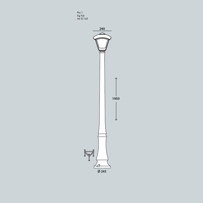PILAR DINO/DARIO T24.306 PRETO E27 LED 8.5W CCT
