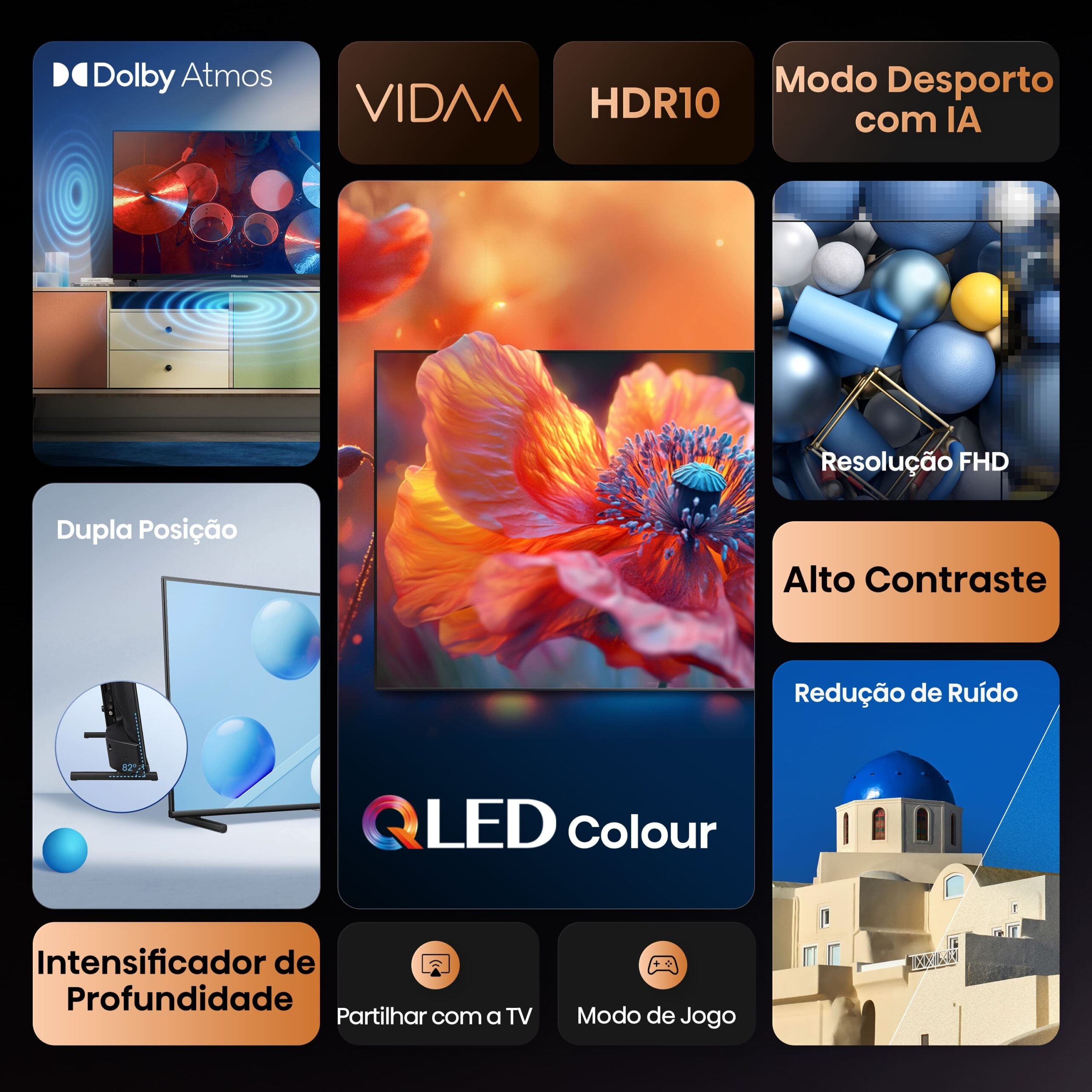 HISENSE QLED 40" FHD SMARTTV 2HDMI 1USB (F) 40A5Q