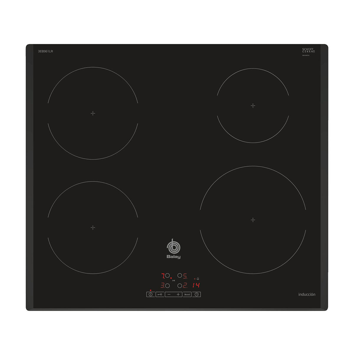 BALAY PLACA INDUÇAO 4 ZONAS 60CM BISELADO 3EB961LR