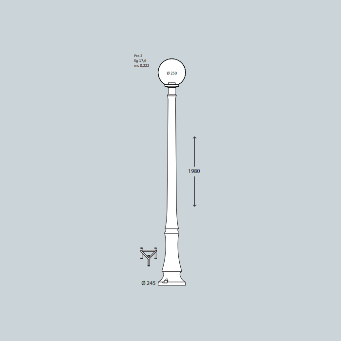POSTE DINO/G250 G26.306 PRETO E27 8,5W CCT