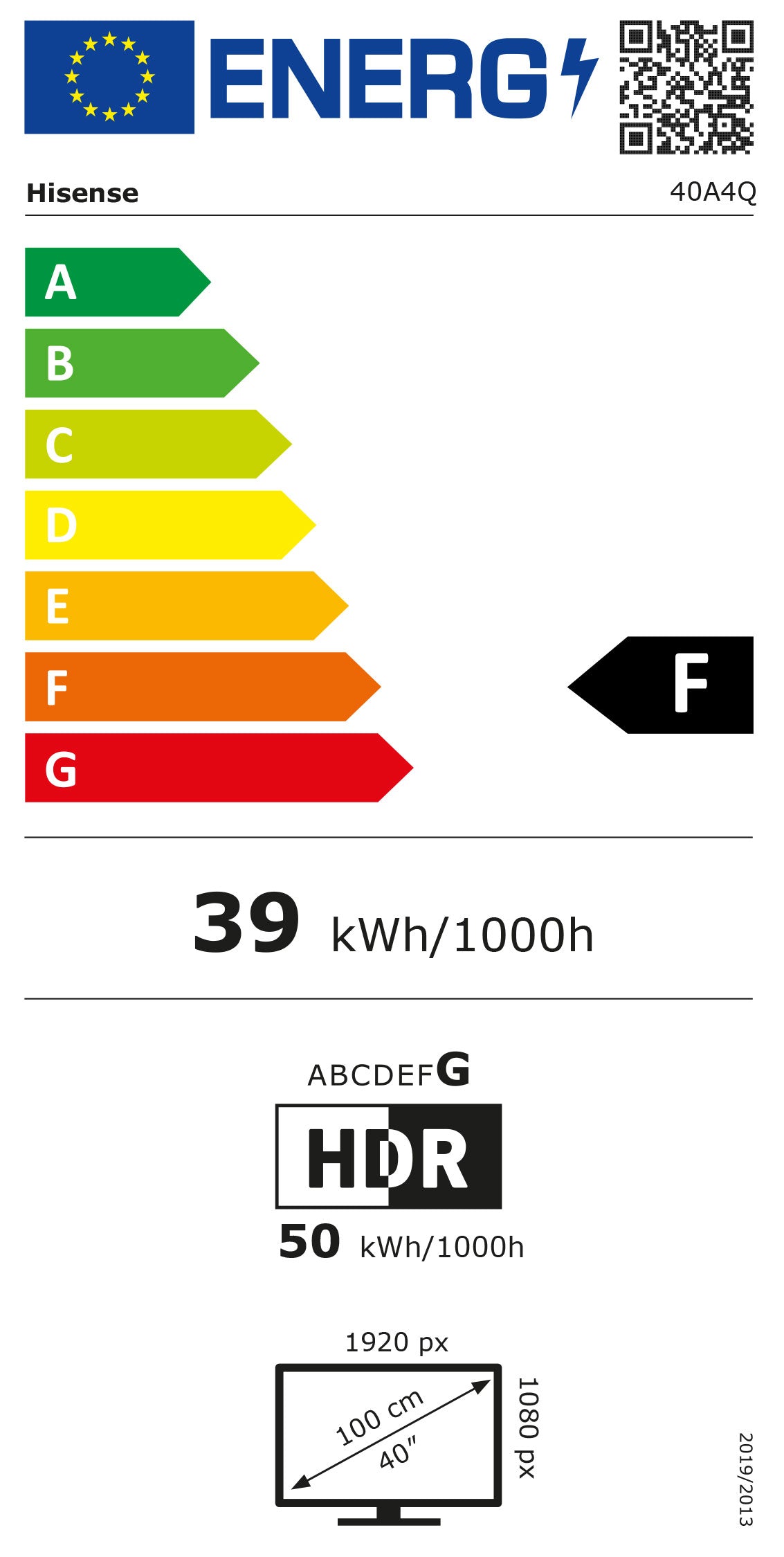HISENSE LED 40" FHD SMARTTV 2HDMI 1USB (F)