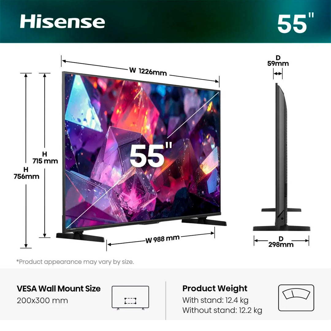 Hisense QLED 55" 4K UHD Smarttv 3HDMI 2USB (e)