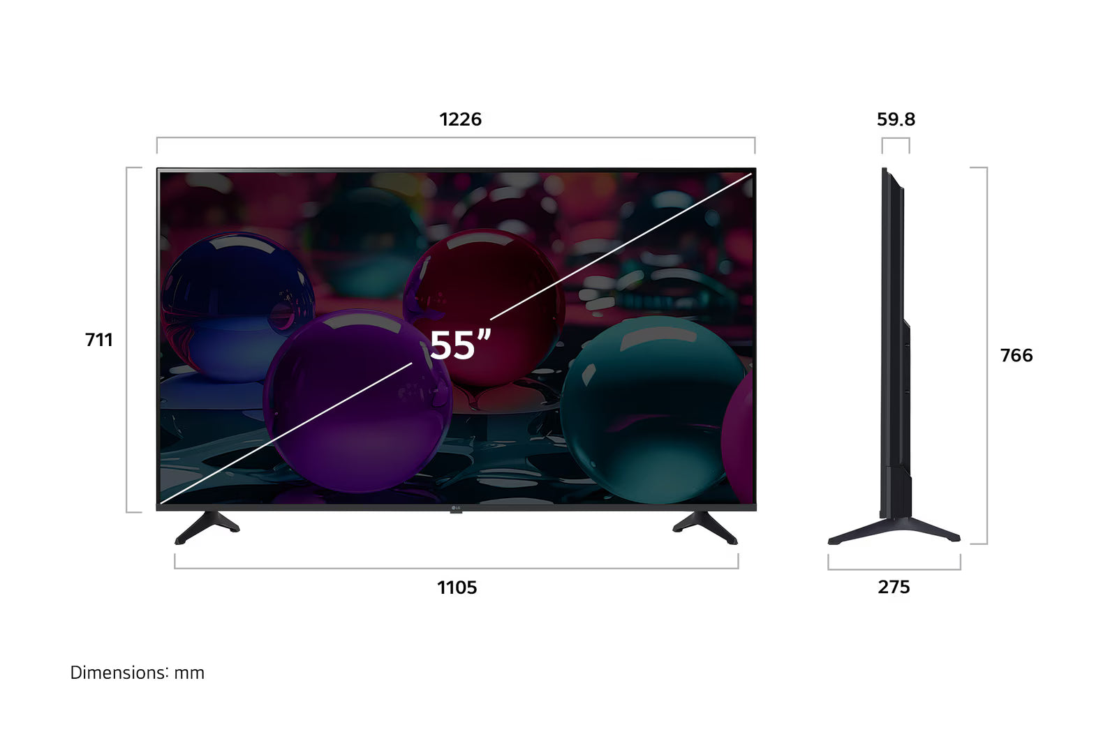 TV LG 55UA7300 (LED - 55'' - 140 cm - 4K UHD - Smart TV)