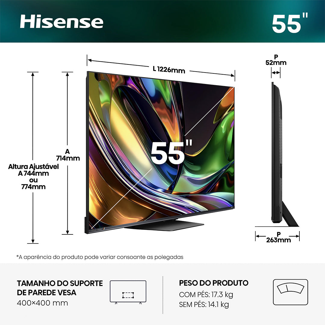 Hisense ULED MINI LED 55" UHD 4K Smarttv 4HDMI 2USB (e)