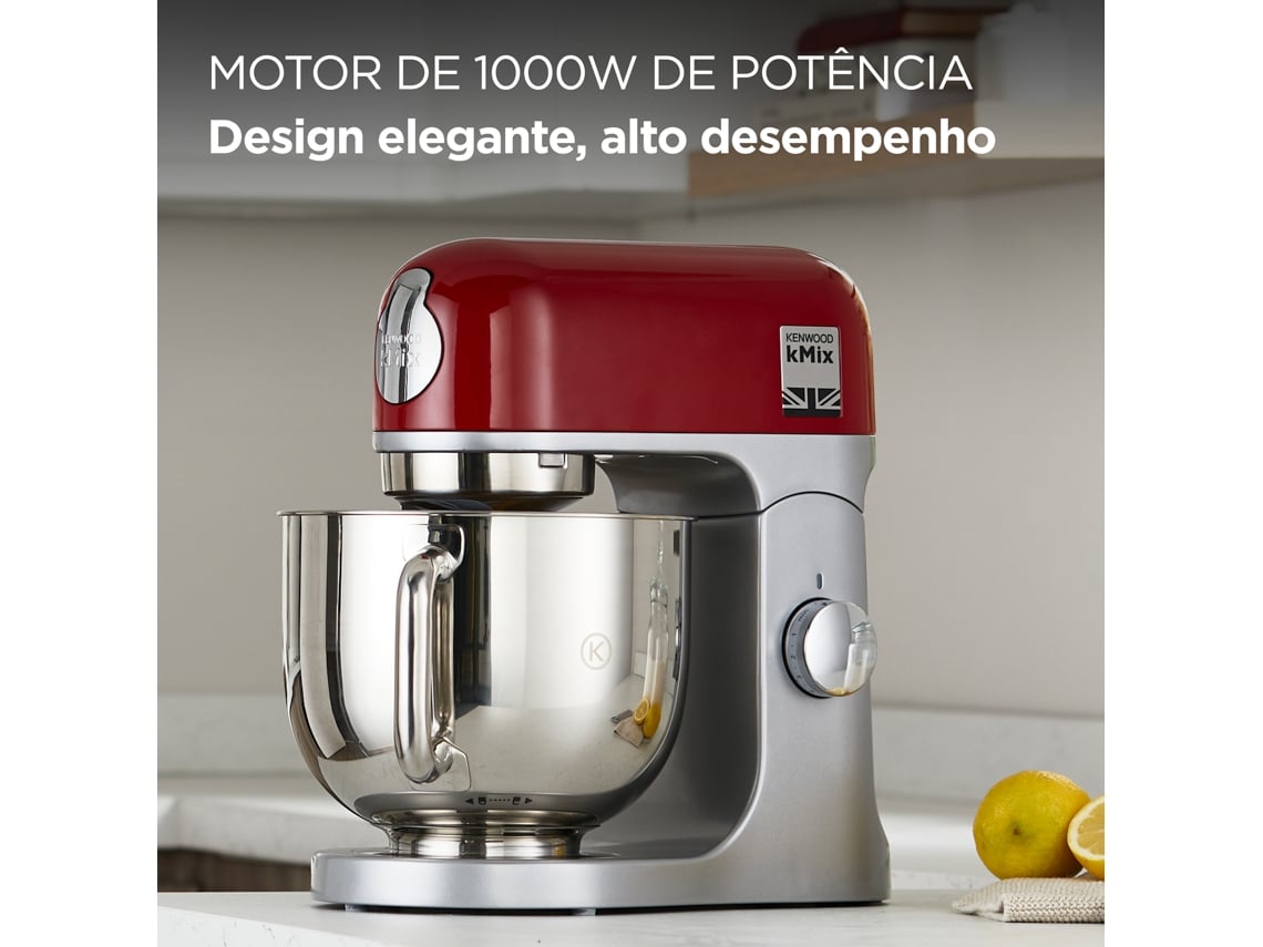 KENWOOD ROBOT COZINHA TAÇA INOX 5LT 1000W VERMELHA KMX750RD