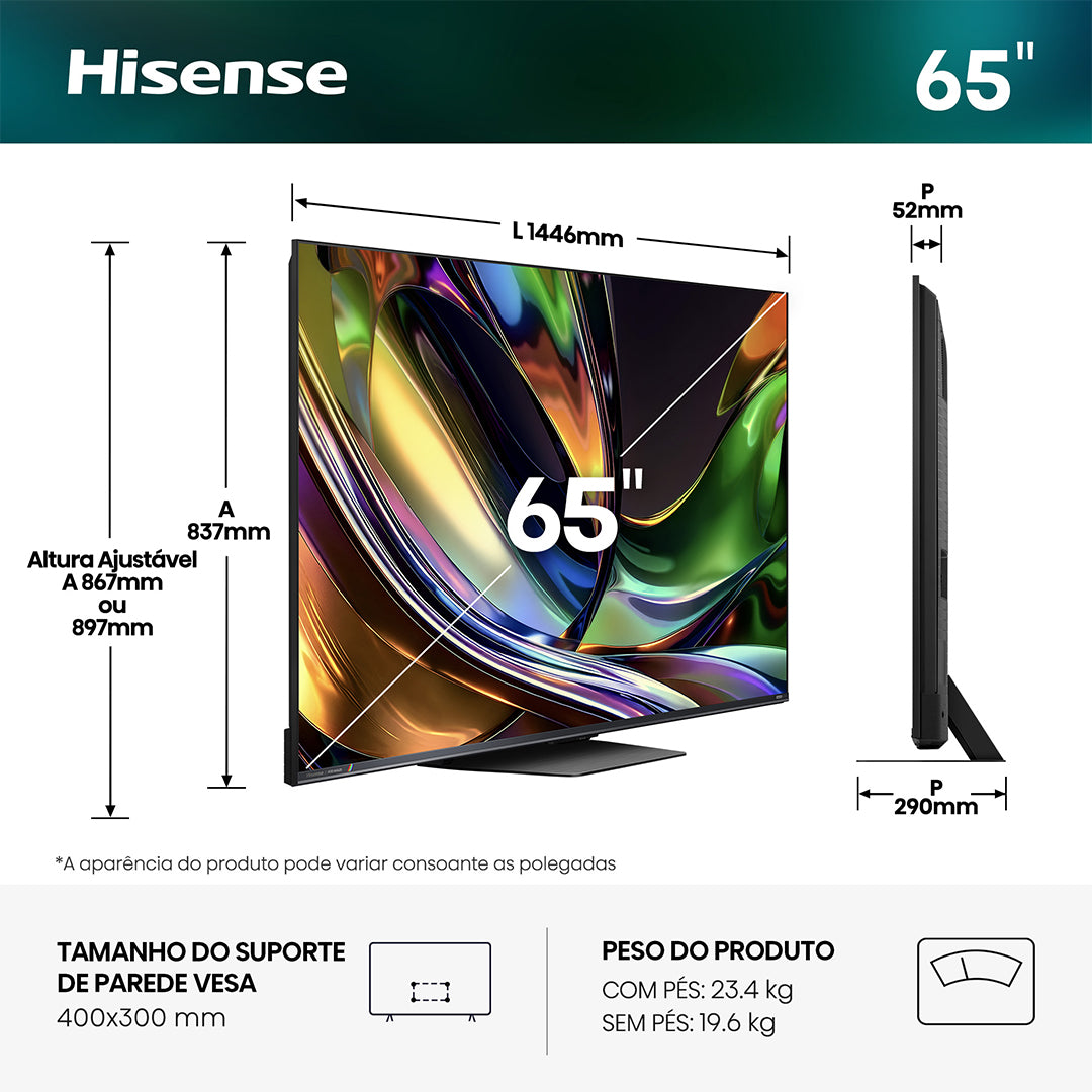 Hisense Uled Mini LED 65" UHD 4K Smarttv 4HDMI 2USB (e)