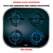 Placa Encastrar TEKA - CG.1 4G AI AL INOX - G. NAT