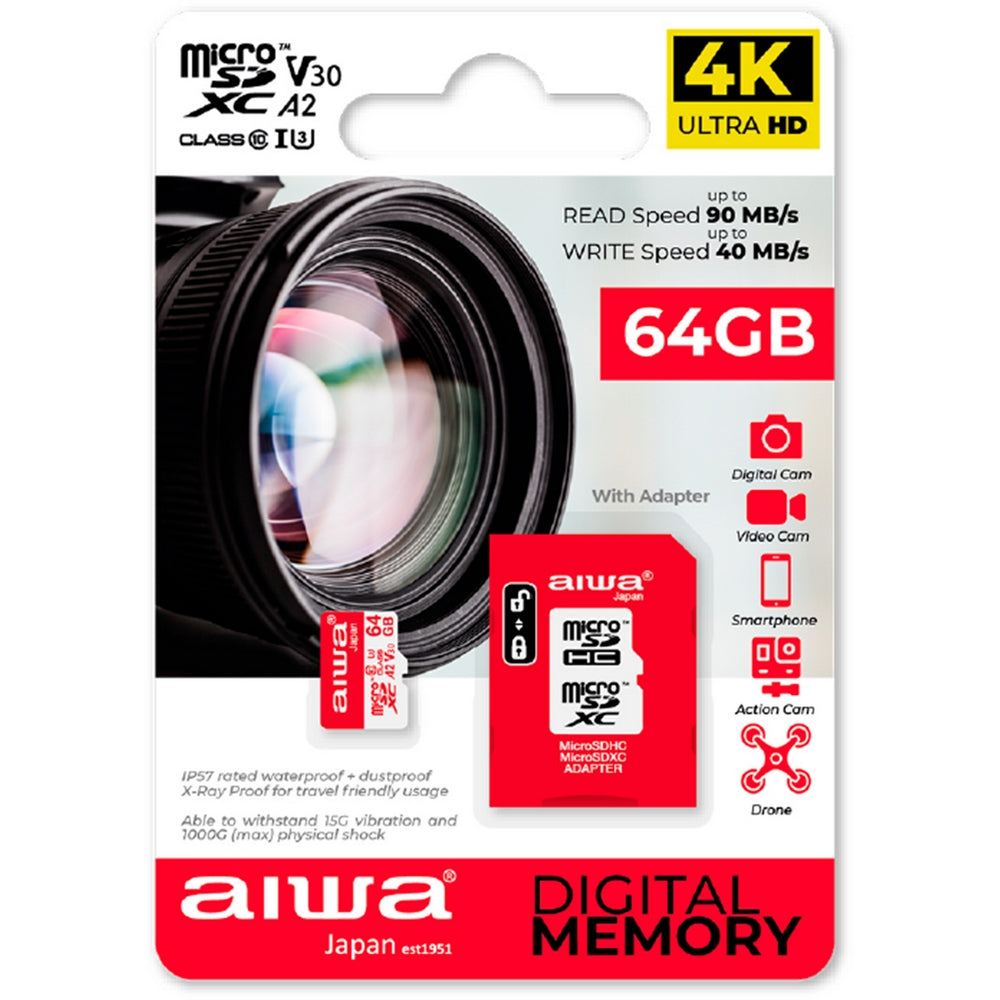 Cartão micro SD AIWA MSDV30-64GB
