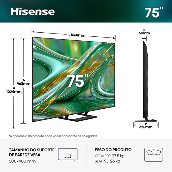 Mini LED Hisense - 75E8S