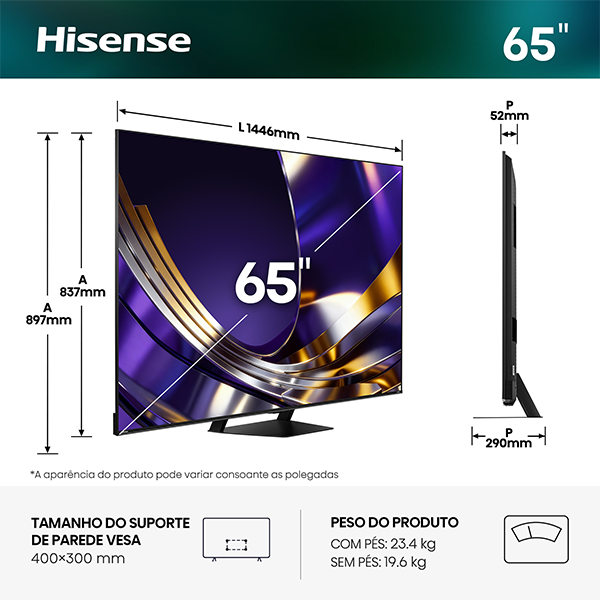 Mini LED Hisense - 65U7S PRO