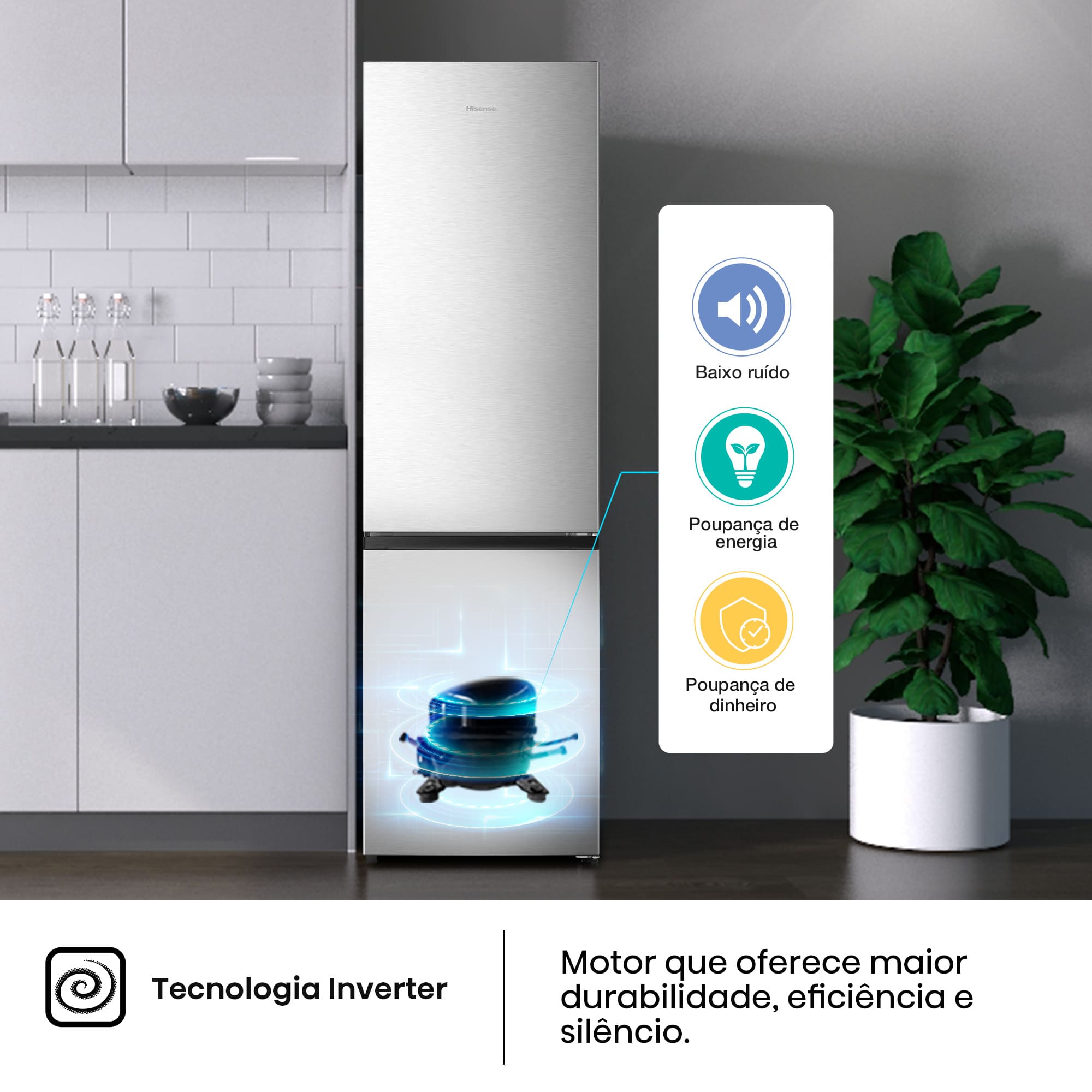 Hisense Combinado 2017X595X579MT 336LT NF Look Inox (a)