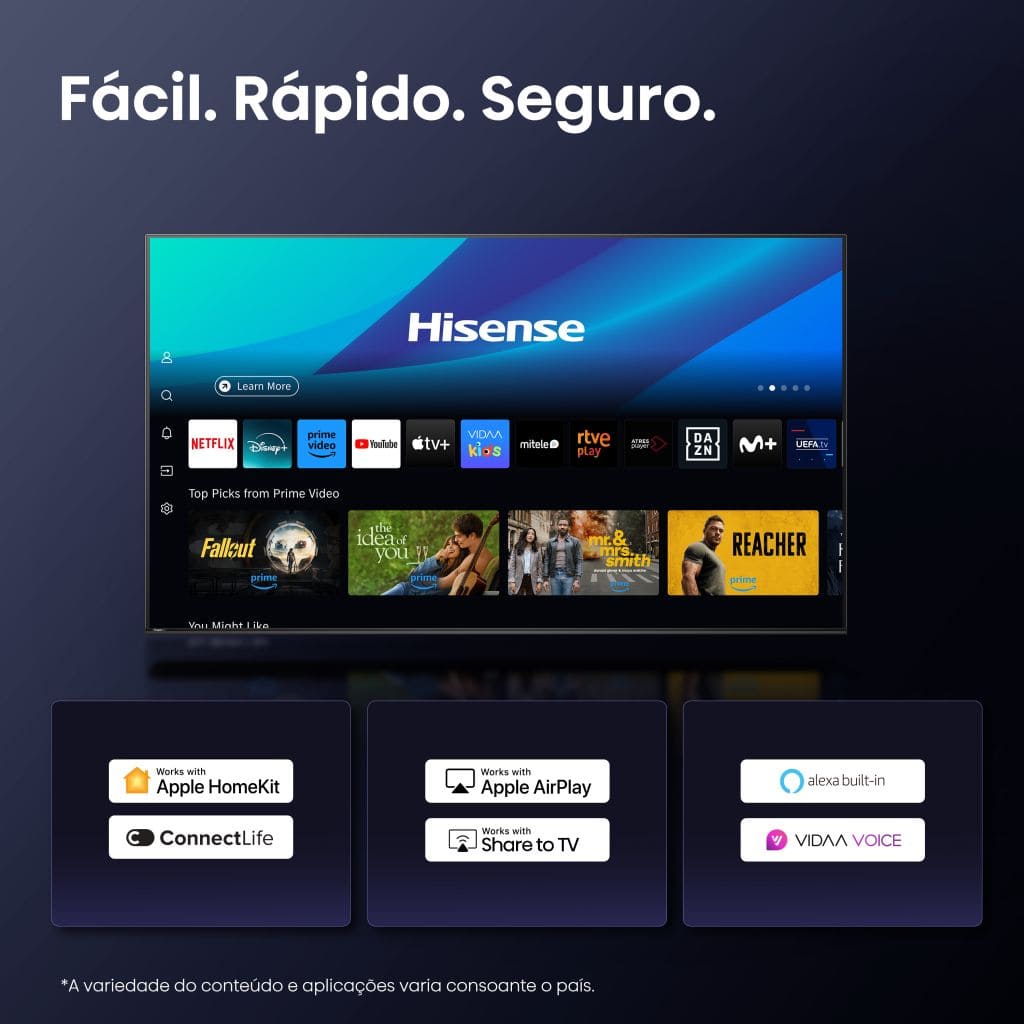 HISENSE LED 55" 4K UHD SMARTTV 3HDMI 2USB (E) 55A6Q