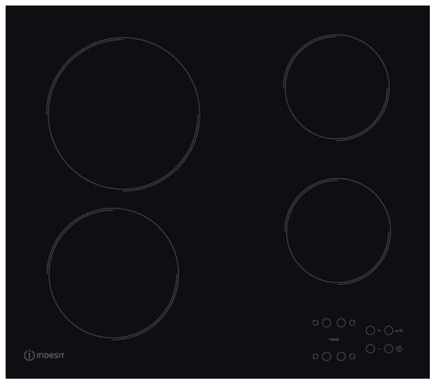 Indesit Placa Vitro 60CM 4ZONAS