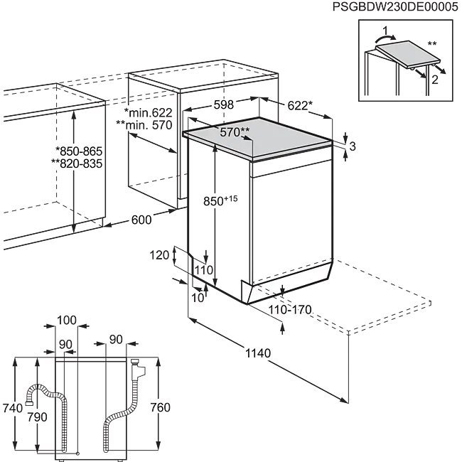 Máquina de Lavar Loiça AEG FFB33607ZW (13 Conjuntos - 60 cm - Branco)