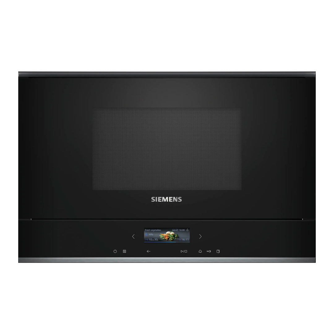 SIEMENS MICROONDAS INTEG 21LT 900W VIDRO PRETO BF722L1B1