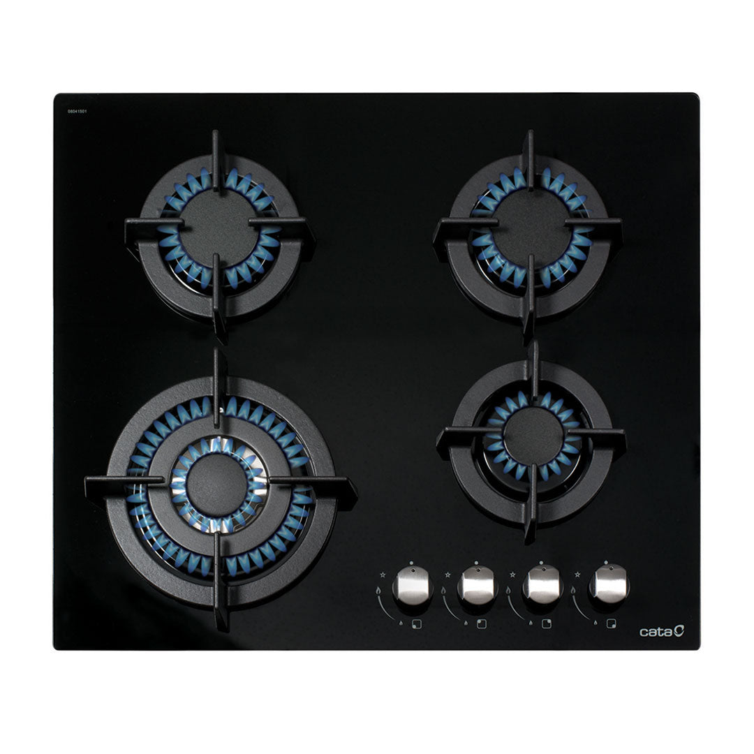 Cata Placa Cristalgas 60CM 4GAS NAT C/inj GAS BUT