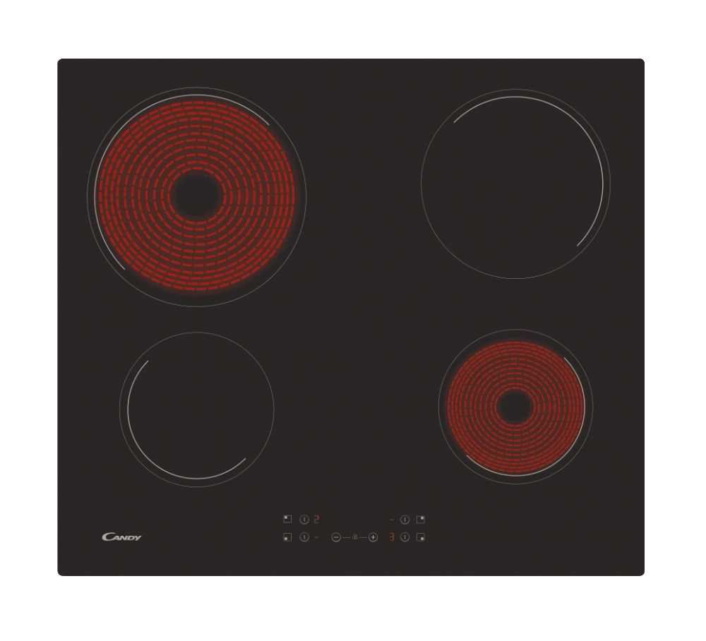 CANDY PLACA VITRO 4ZONAS 60CM CH64CCB4U2