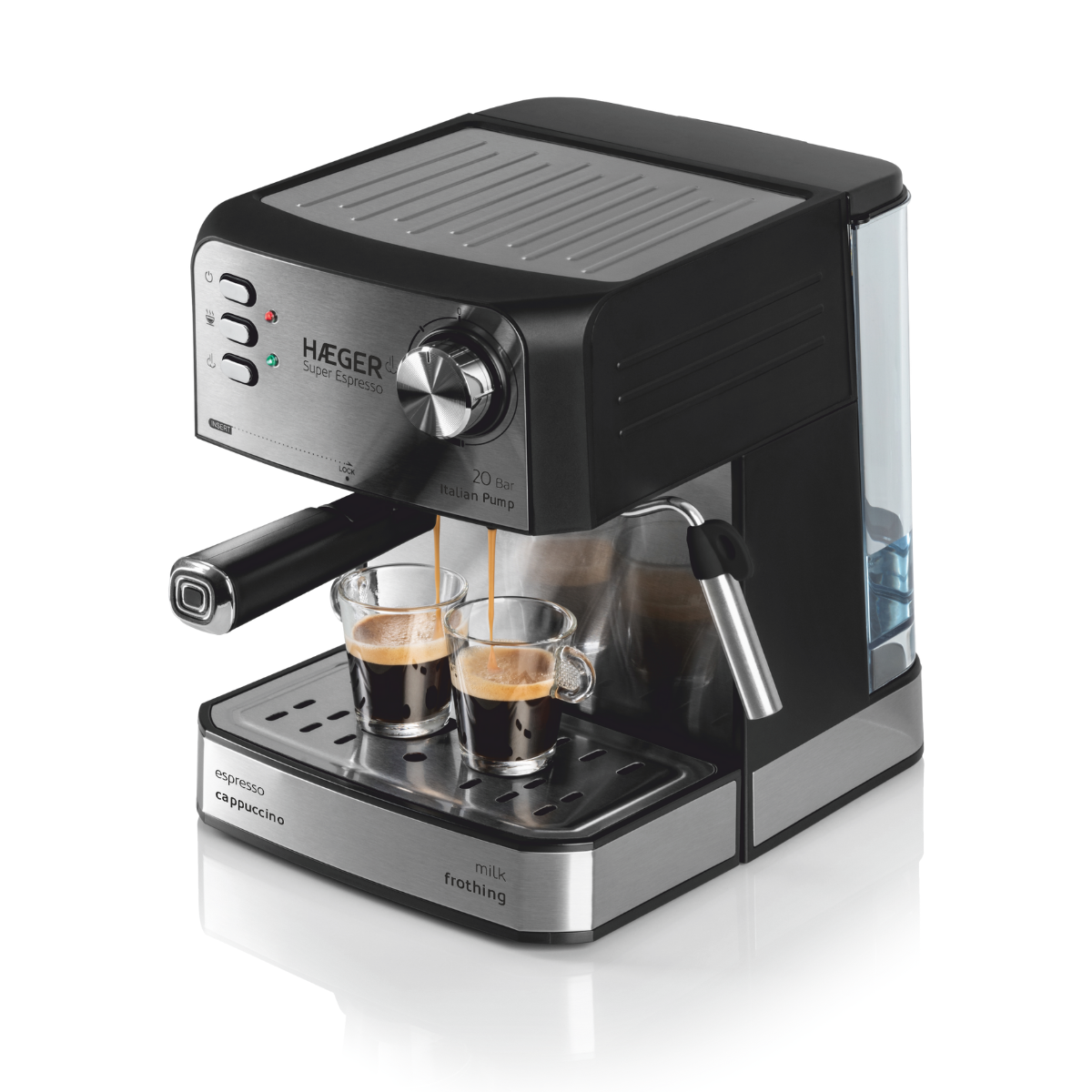 Máquina de Café Haeger CM-85B.011A 20 Bar, 1,60l, 850w, Café Em Pó/pastilhas