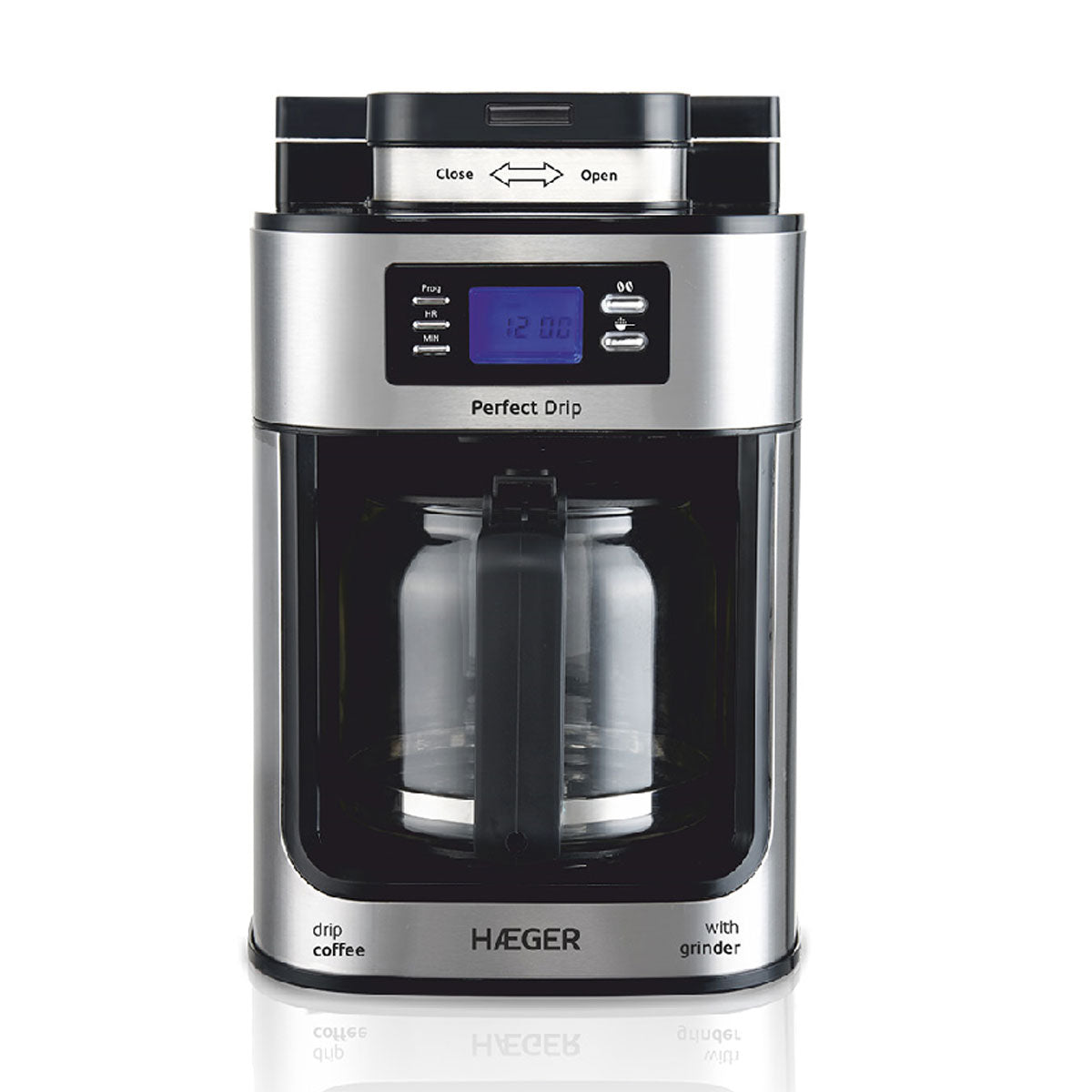 HAEGER CAFETEIRA 1,2L 1050W JARRO VIDRO ECRAN LED CM10B010A