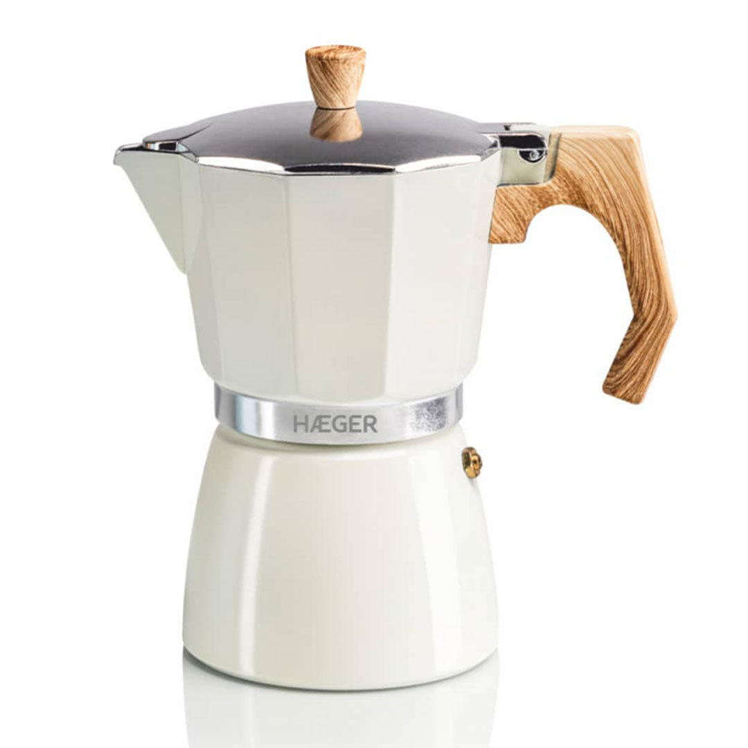 HAEGER CAFETEIRA INOX ITALIANA 6 CHAVENAS BEGE CP06A010A