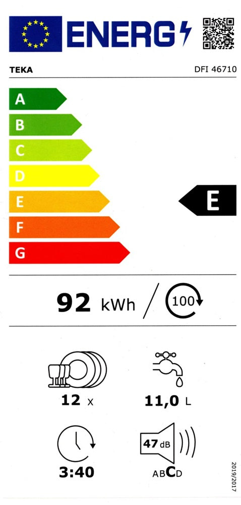 TEKA MAQUINA LOUÇA INT 5 PROG 12 TALHERES (E) DFI46710