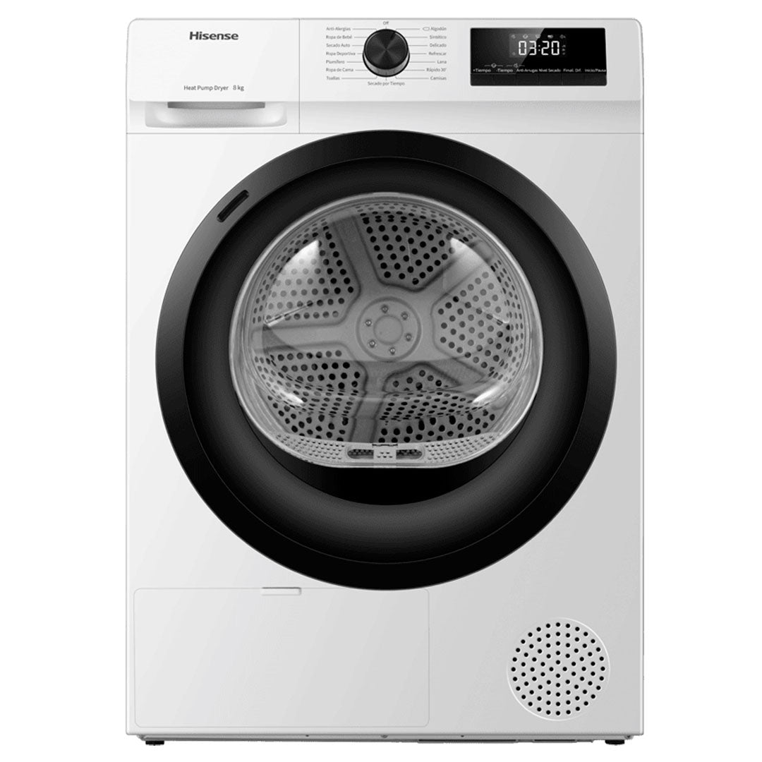 HISENSE SECADOR ROUPA 8KG BOMBA DE CALOR (D) DHQE800BW2