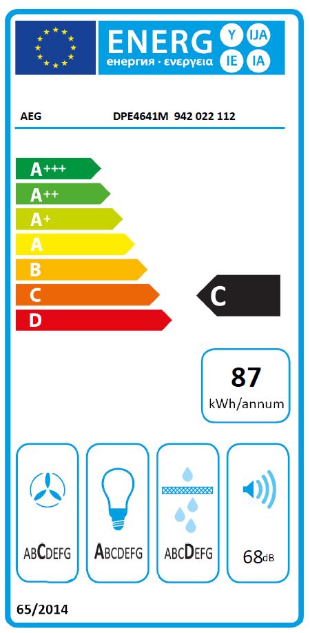 AEG Exaustor 60CM 3VELOC Extraçao MAX 600M3/H INOX C