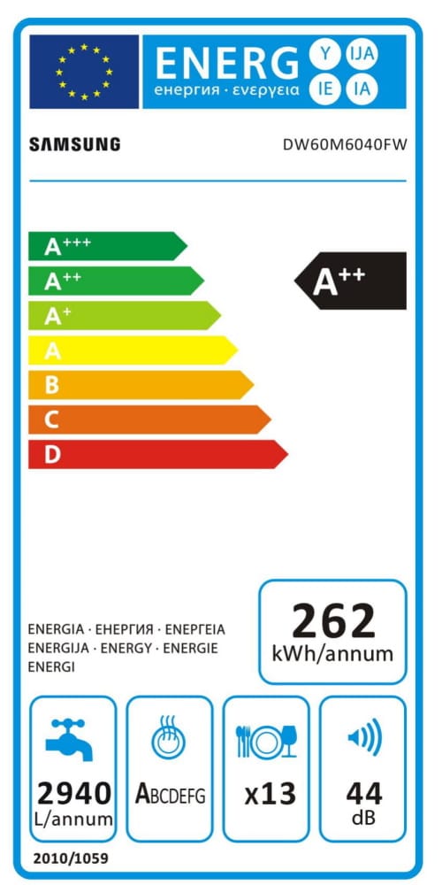 Máquina de Lavar Loiça Samsung DW60M6040FW/EC (13 Conjuntos - A++)