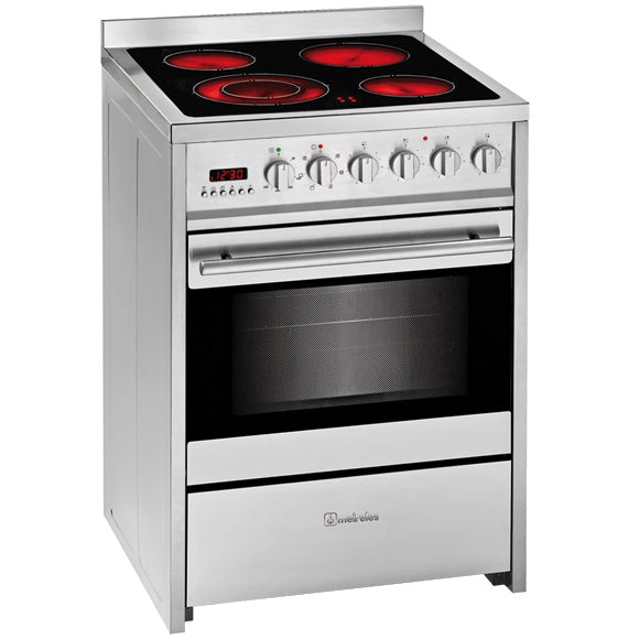 MEIRELES FOGAO 60CM INOX 4Z VITRO FORNO ELECT VENTILADO A E611X