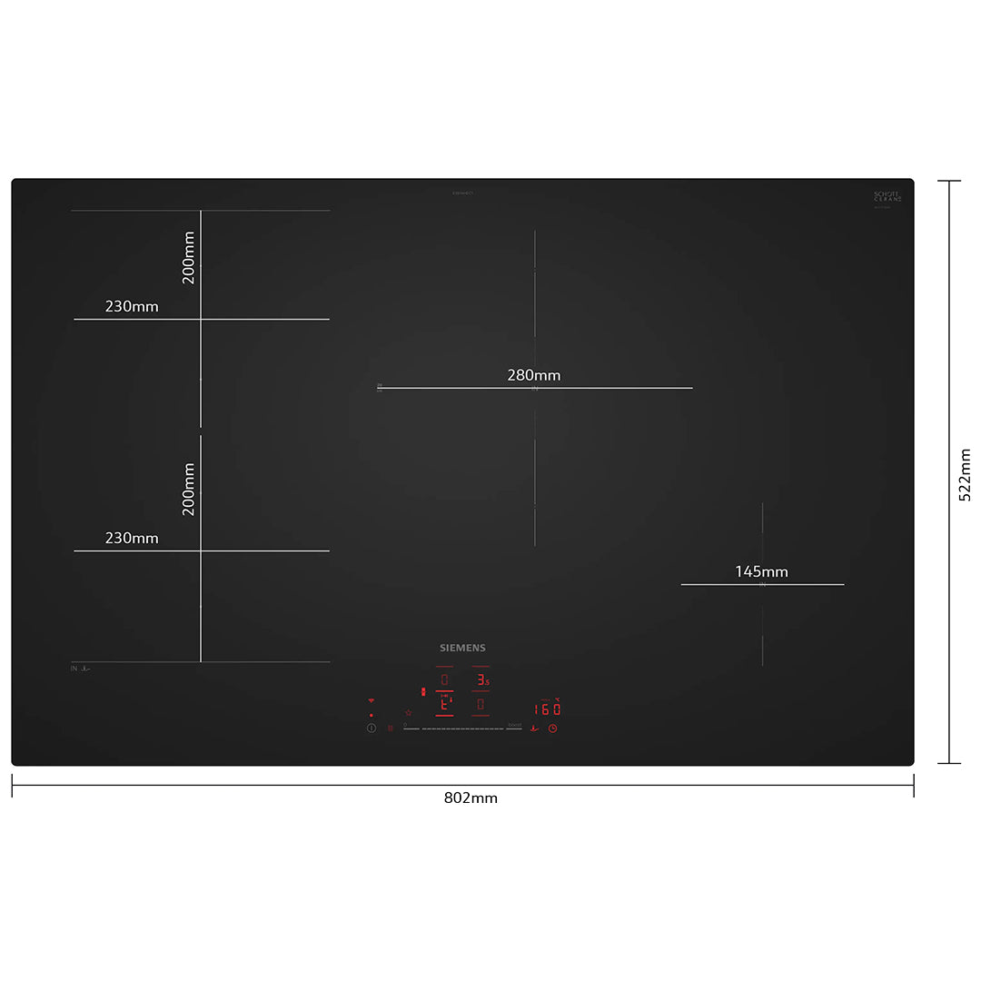 Siemens Placa Induçao 80CM Flexindution Vidro Mate