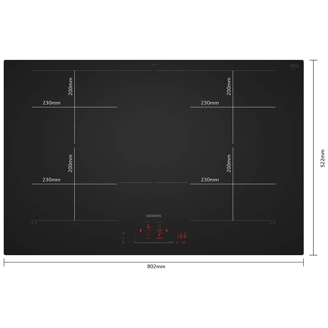 Siemens Placa Induçao 80CM Flexindution Vidro Mate