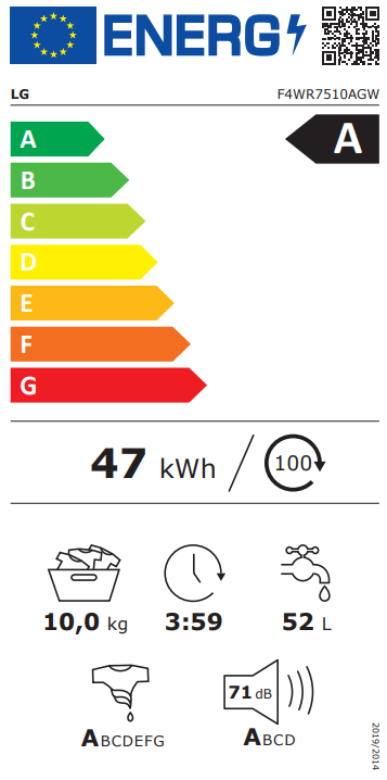 Máquina de Lavar Roupa LG F4WR7510AGW (10kg -1400 rpm)