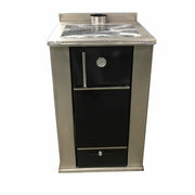 Fogão a Lenha de Sala c/ Forno 55 cm Preto (Mesa Vitro)