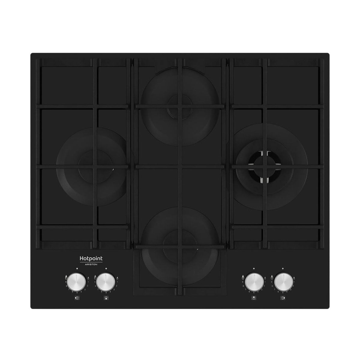 HOTPOINT PLACA 60CM CRISTALGAS VIDRO PRETO HAGS62FBK