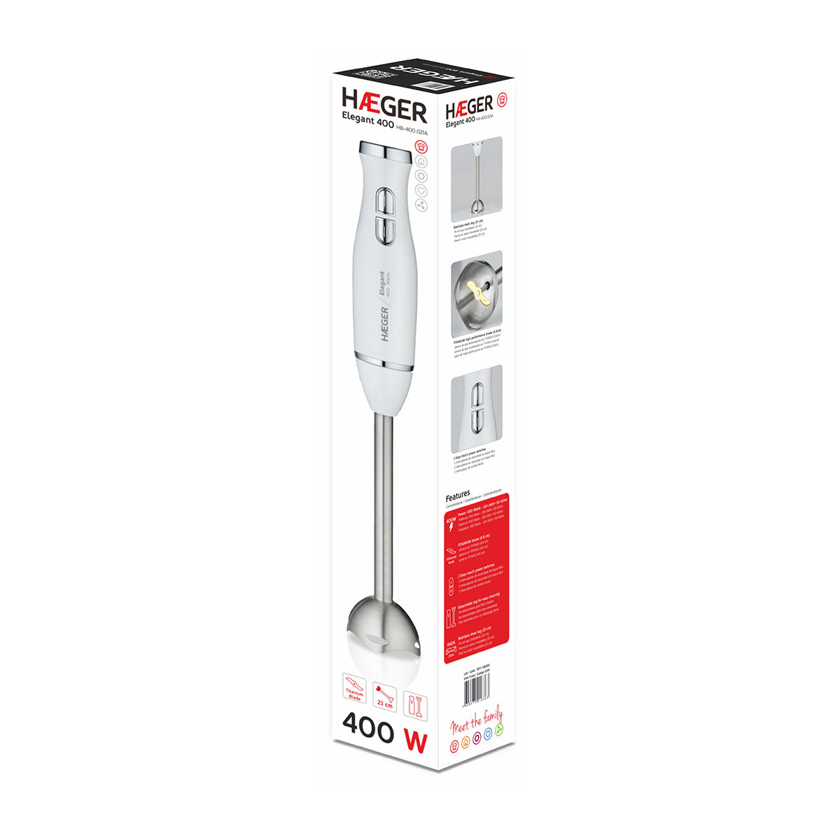 HAEGER VARINHA PE INOX 400W BRANCA HB400021A