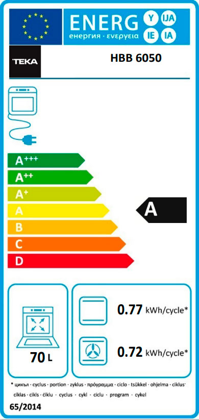 TEKA FORNO MULTIF 71LT INOX (A) HBB6050SS
