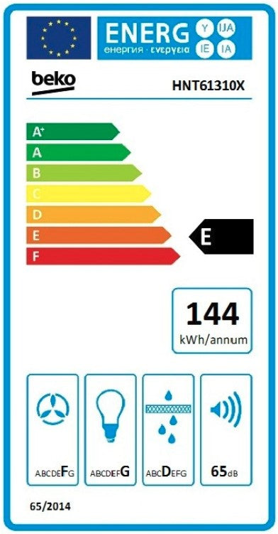 BEKO EXAUSTOR TELESCOPICO 60CM 3VELOC 483M3/H INOX E HNT61310X