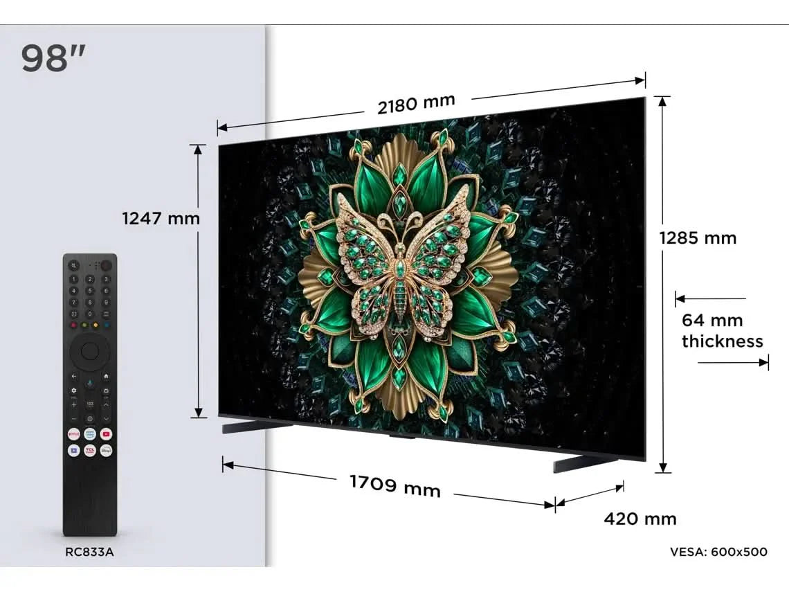 TCL Qled 55" 4K UHD Google TV 4HDMI 1USB (e)