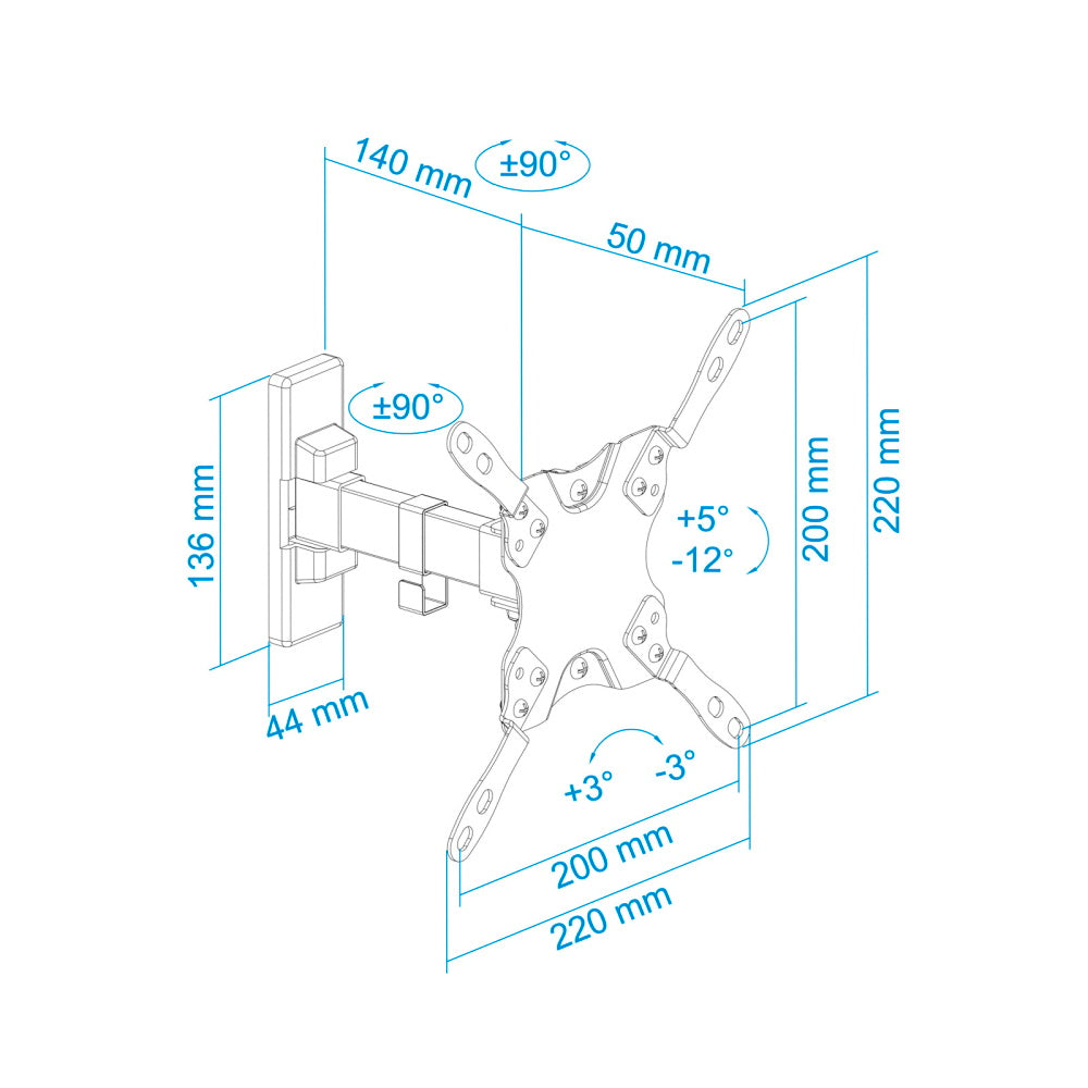 Suporte de TV TooQ LP2042TNL-B (13'' a 42'' - Até 20kg)