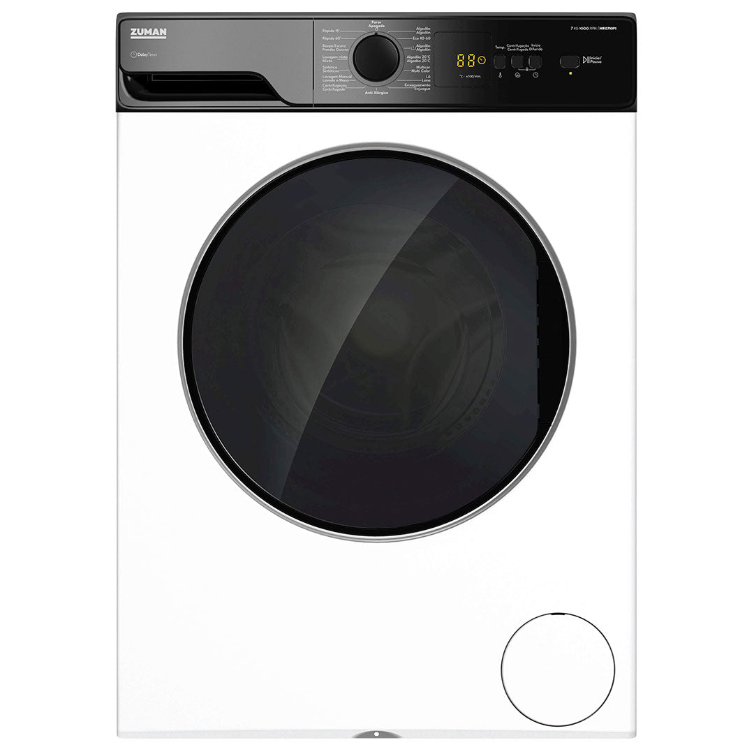 ZUMAN MAQUINA ROUPA 7KG 1000RT BRANCA (D) MR0710P1