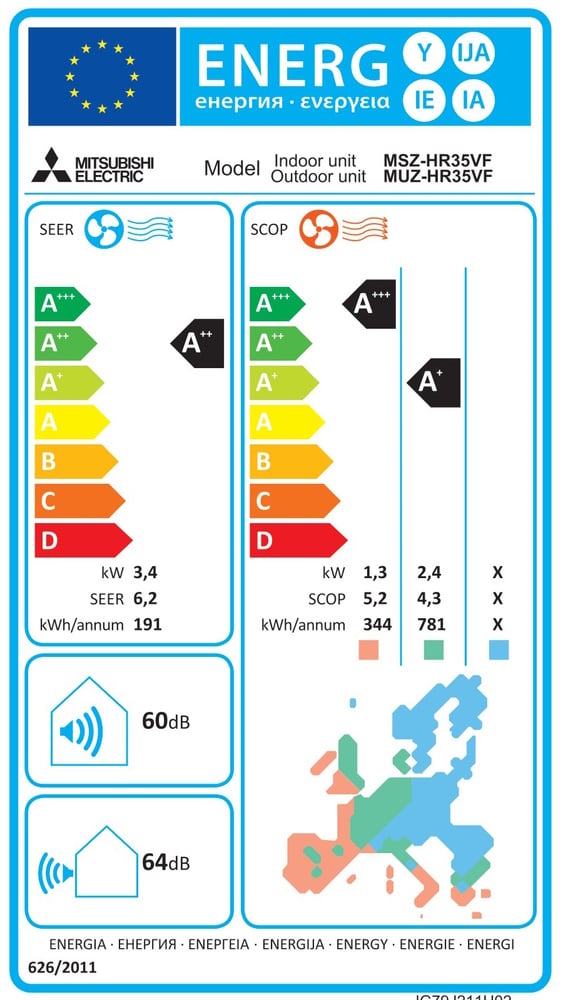 Ar Condicionado Mitsubishi Electric MSZ-HR35VF (12000 BTU)