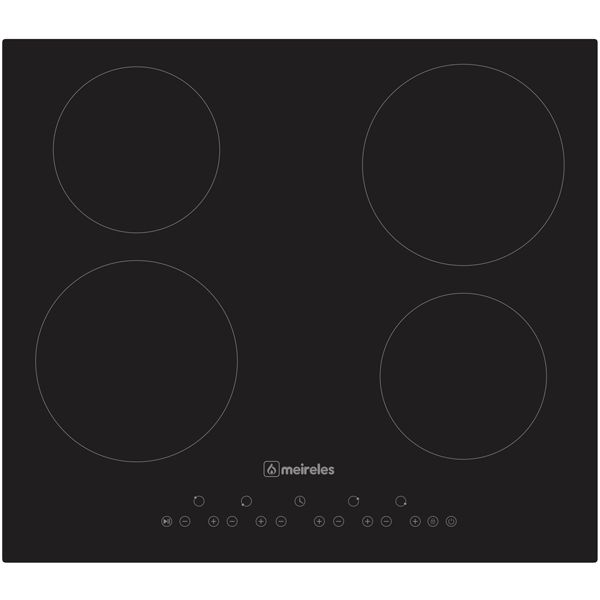 MEIRELES PLACA VITRO 60CM 4 ZONAS HI-SPEED SEM MOLDURA MV1601