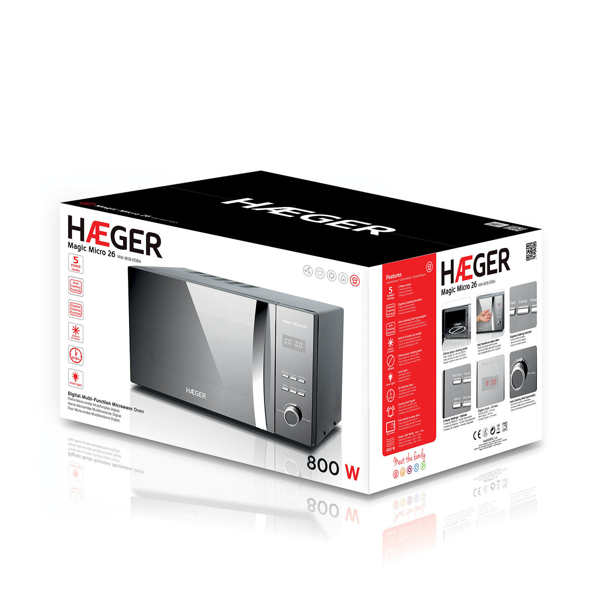 HAEGER MICROONDAS 26LT 800W DIGITAL SILVER MW80B008A