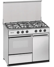 MEIRELES FOGAO INOX 5 GAS L88xP54,5CM PORTA BOTIJA VALV SEG