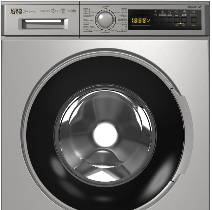 NEW POL MAQUINA ROUPA 8KG 1400RT SILVER (A) NWTA1814LX