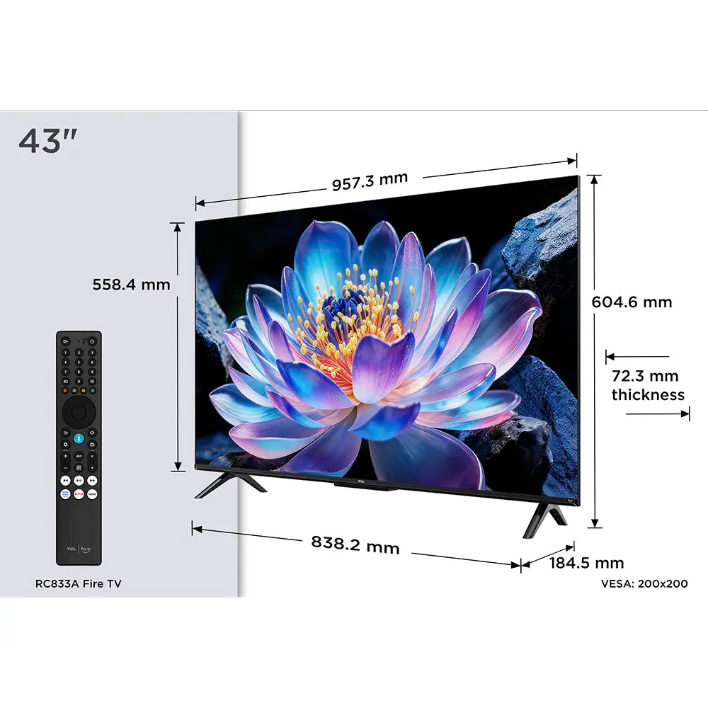 TCL LED 43" 4K UHD Google TV 3HDMI 1USB (f)